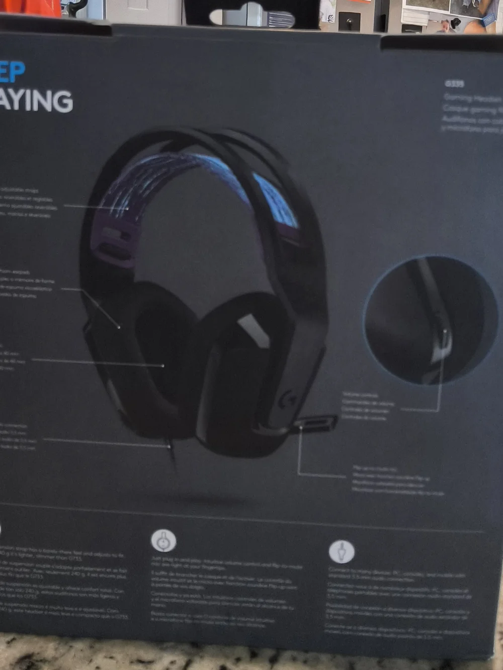 Logitech G335 Wired Gaming Headset - Black with Purple Accents